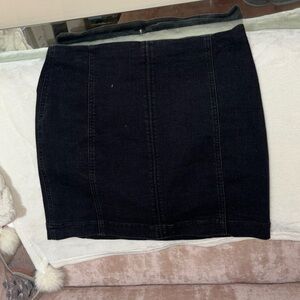 Black Denim Skirt